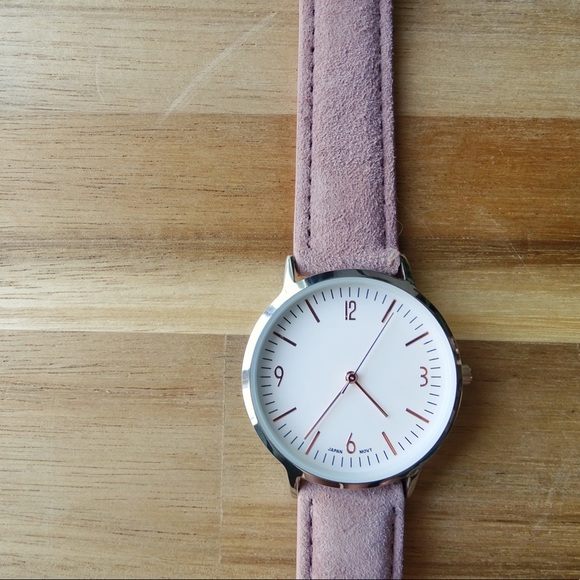NEW Pink Suede Leather Watch - Picture 2 of 3
